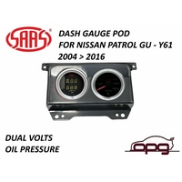 Genuine SAAS Gauge Dash Pod Oil Pressure & Dual Volts for Nissan Patrol GU Y61 2004-2016