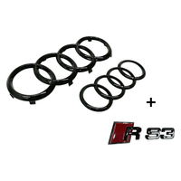 Badge Combo Grille & Boot Audi Rings & RS3 Badge for 2016 > 2020 Including Fl