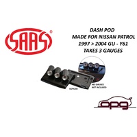 Genuine SAAS Gauge Top of Dash Pod Made for Nissan GU Patrol Y61 1997-2004 for 3 X 52mm Gauges