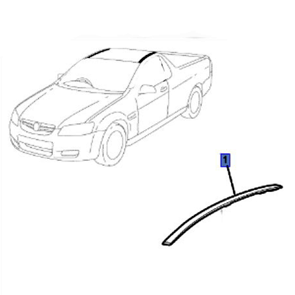 Genuine Holden Outer Roof Mouldings Left & Right Black for VE VF Holden / HSV Ute Pair