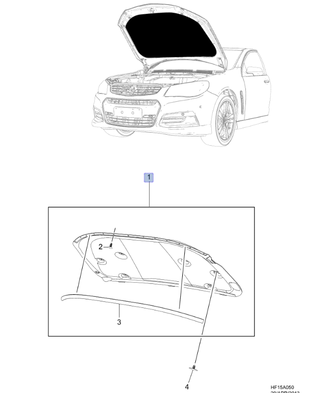 Genuine Holden Under-Bonnet Sound & Heat Insulation for VF Models Without Bonnet Vents