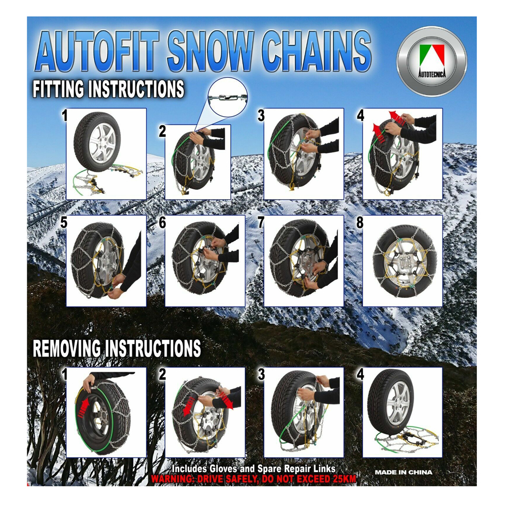 Autotecnica Snow Chain Kit for Mercedes Benz ML250 ML350 265/45 R20 255