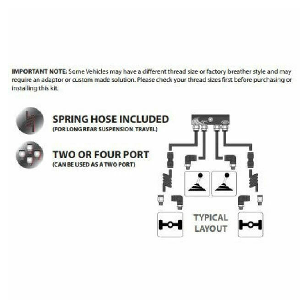 Genuine SAAS DB1001 Diff Breather Kit 4 Port for Toyota Hilux 2005>2015