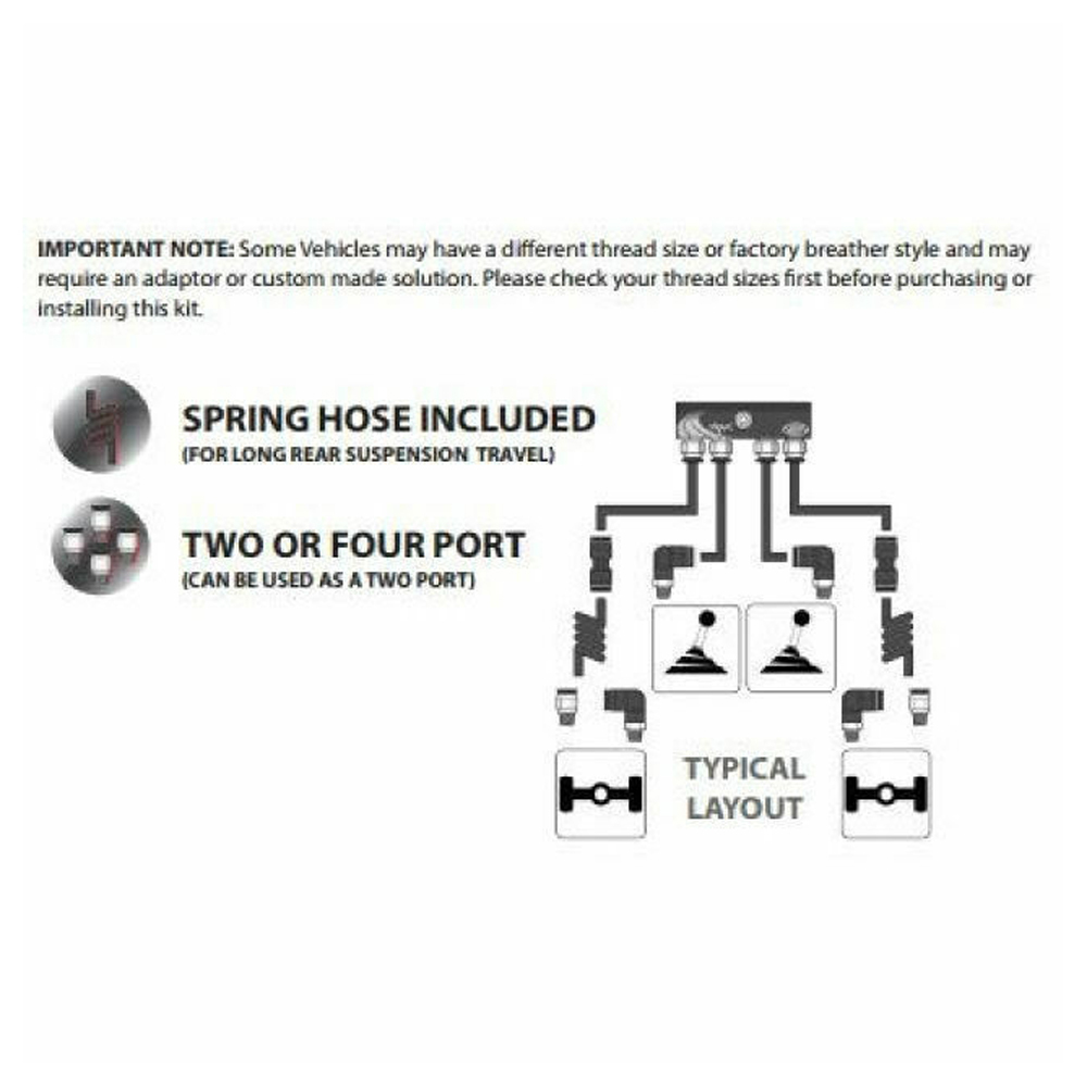 Genuine SAAS DB1001 Diff Breather Kit 4 Port for Toyota Prado 120