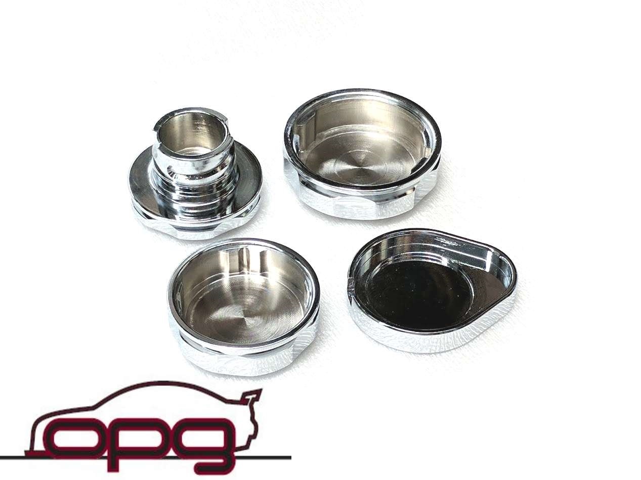 Autotecnica Carbon Chrome Alloy Billet Engine Cap Kit Made for Ford