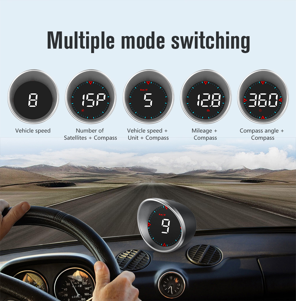 GPS Speedo HUD Universal Car Heads Up Display Speed Warning Alarm Speedometer For 12 or 24 Volt Systems