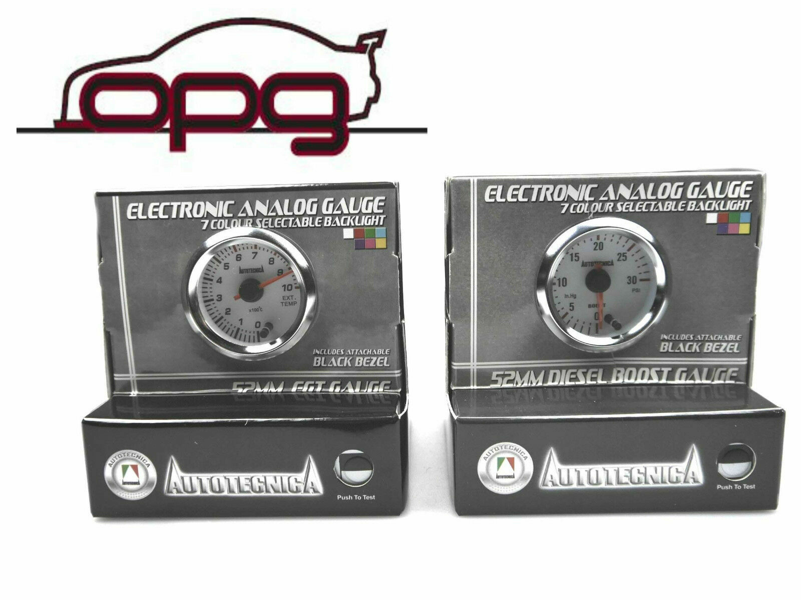 Autotecnica Performance Diesel Pyro EGT & Boost 52mm Analog Gauge Combo
