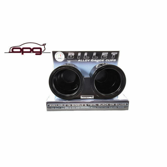 Gauge Dash Pod Twin Billet Silver Alloy for 52mm or 60mm Gauges Swivel