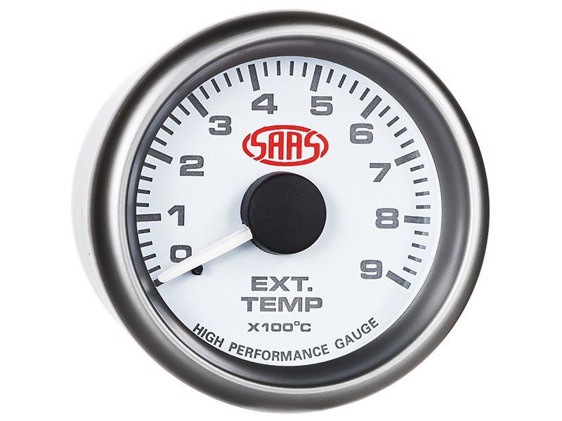 Genuine SAAS EGT Pyro 52mm 0900 Deg Analog Electric Gauge White Face