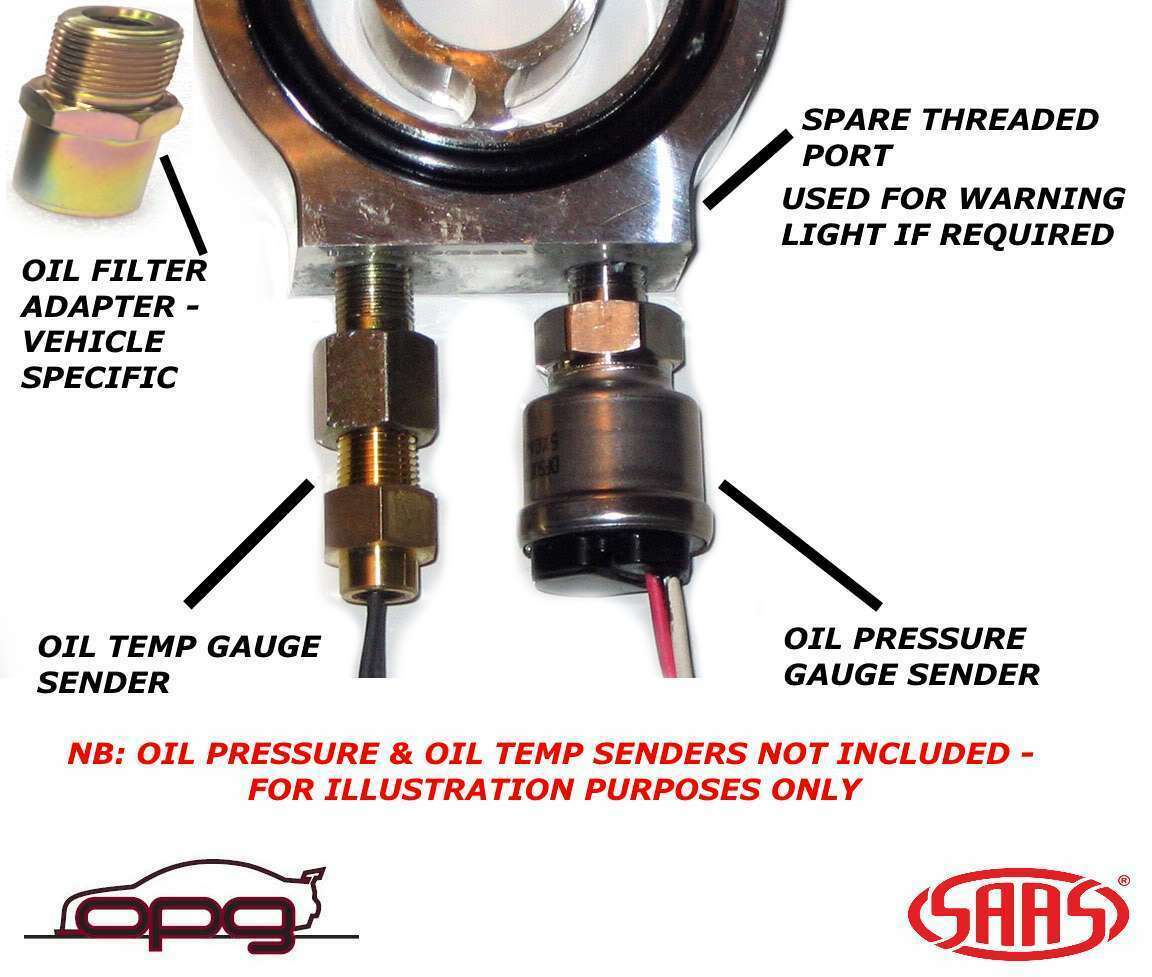 Genuine SAAS Black Oil Adapter / Sandwich Plate for Oil Pressure Gauge