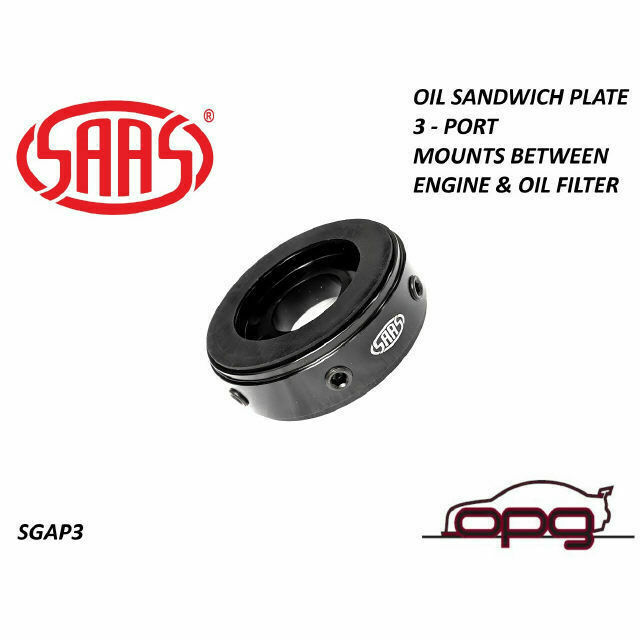 Genuine SAAS SGAP3 SFF112 Black Oil Adaptor / Sandwich Plate for Oil Temp Pressure Gauge