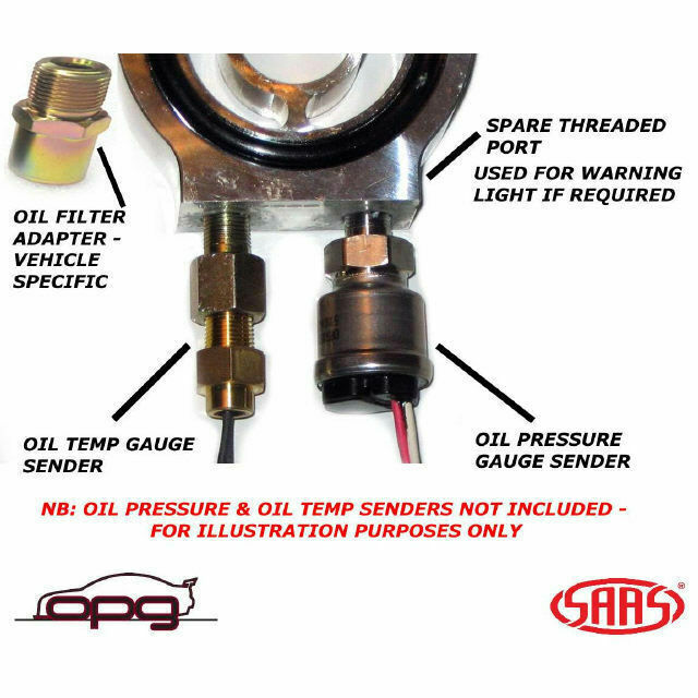 Genuine SAAS SGAP3 Black Oil Adaptor / Sandwich Plate for Oil / Temp Pressure Gauge