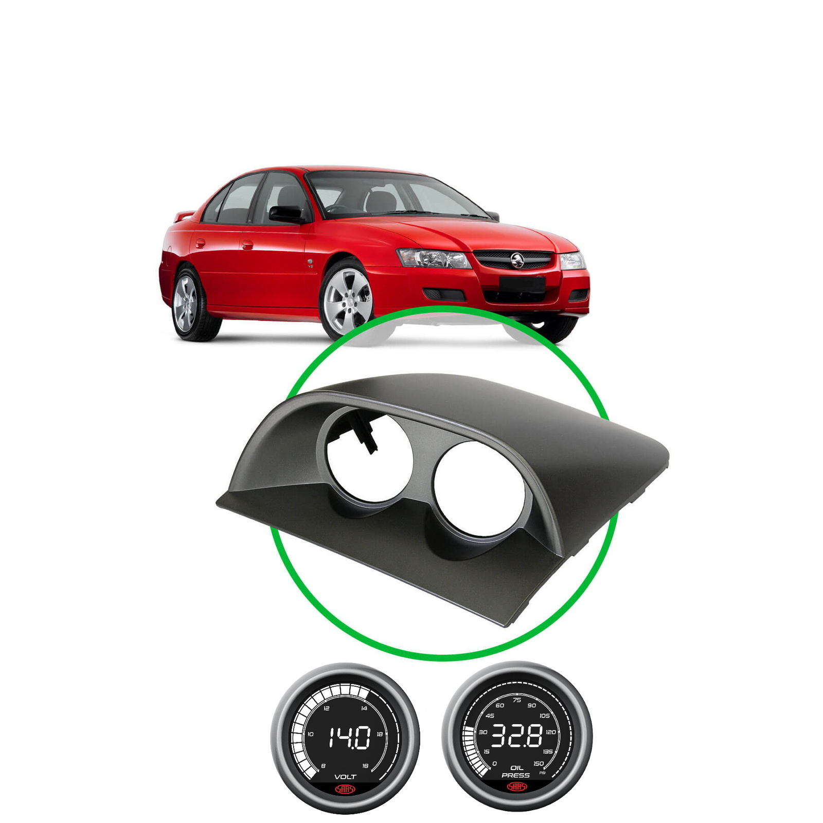 Genuine SAAS Gauge Dash Pod Gauge Combo Muscle Digital Series Voltmeter