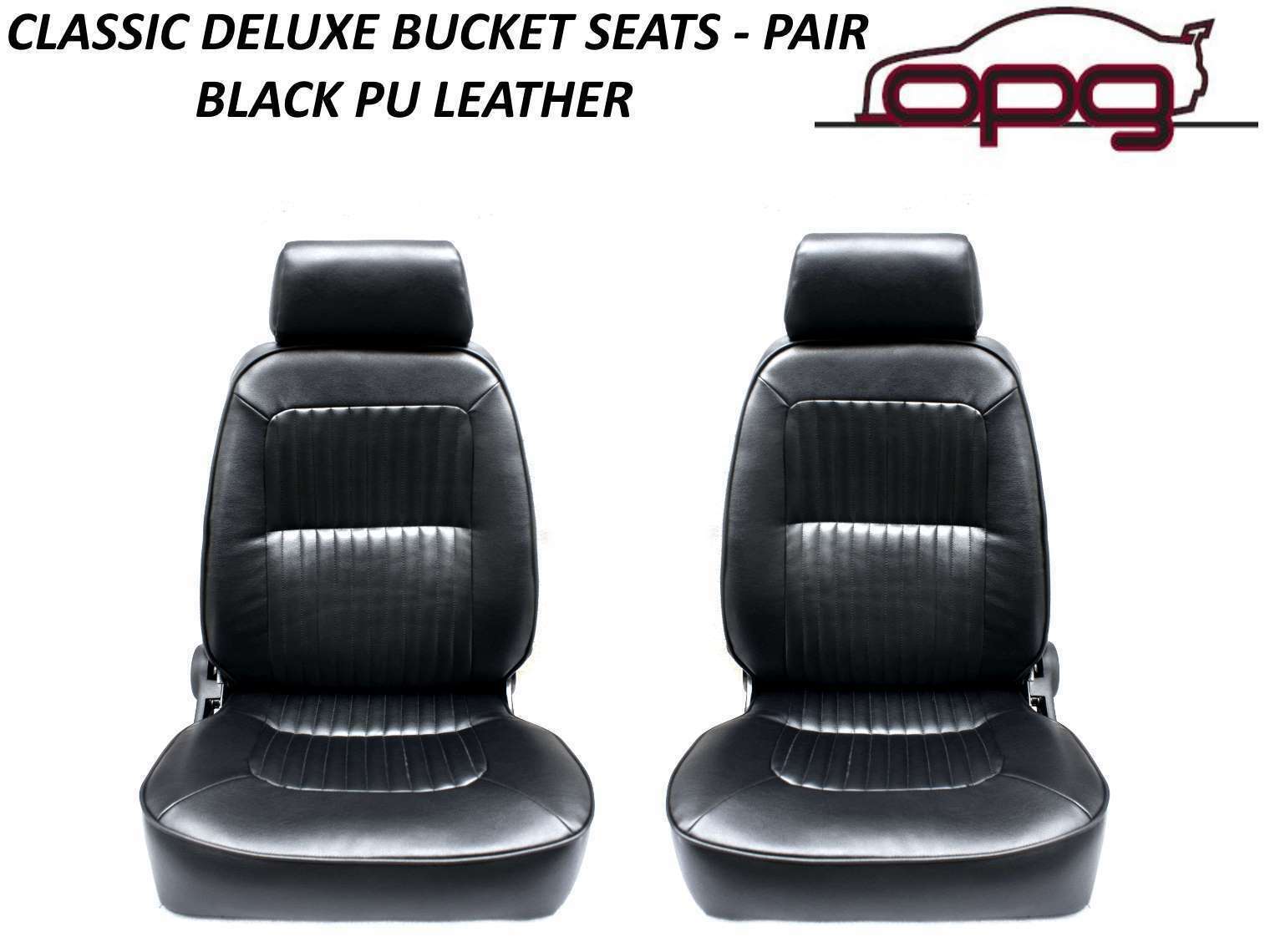 Classic Deluxe High Back PU Leather Bucket Seats Car Reclinable for
