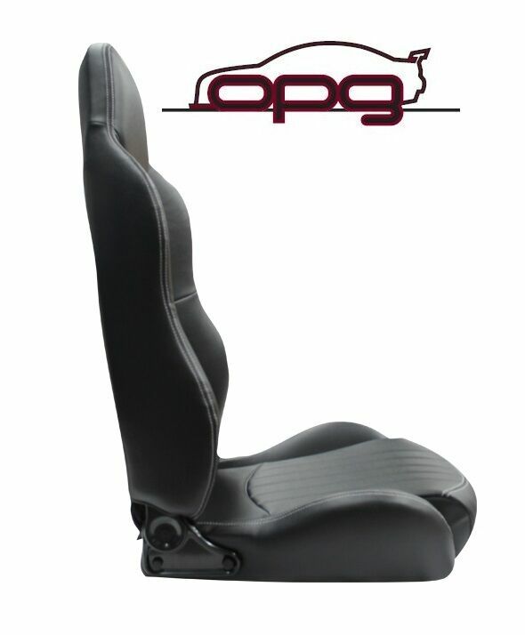 Autotecnica Classic High Back PU Leather Bucket Seats Car Reclinable Black for Ford Falcon XE XF
