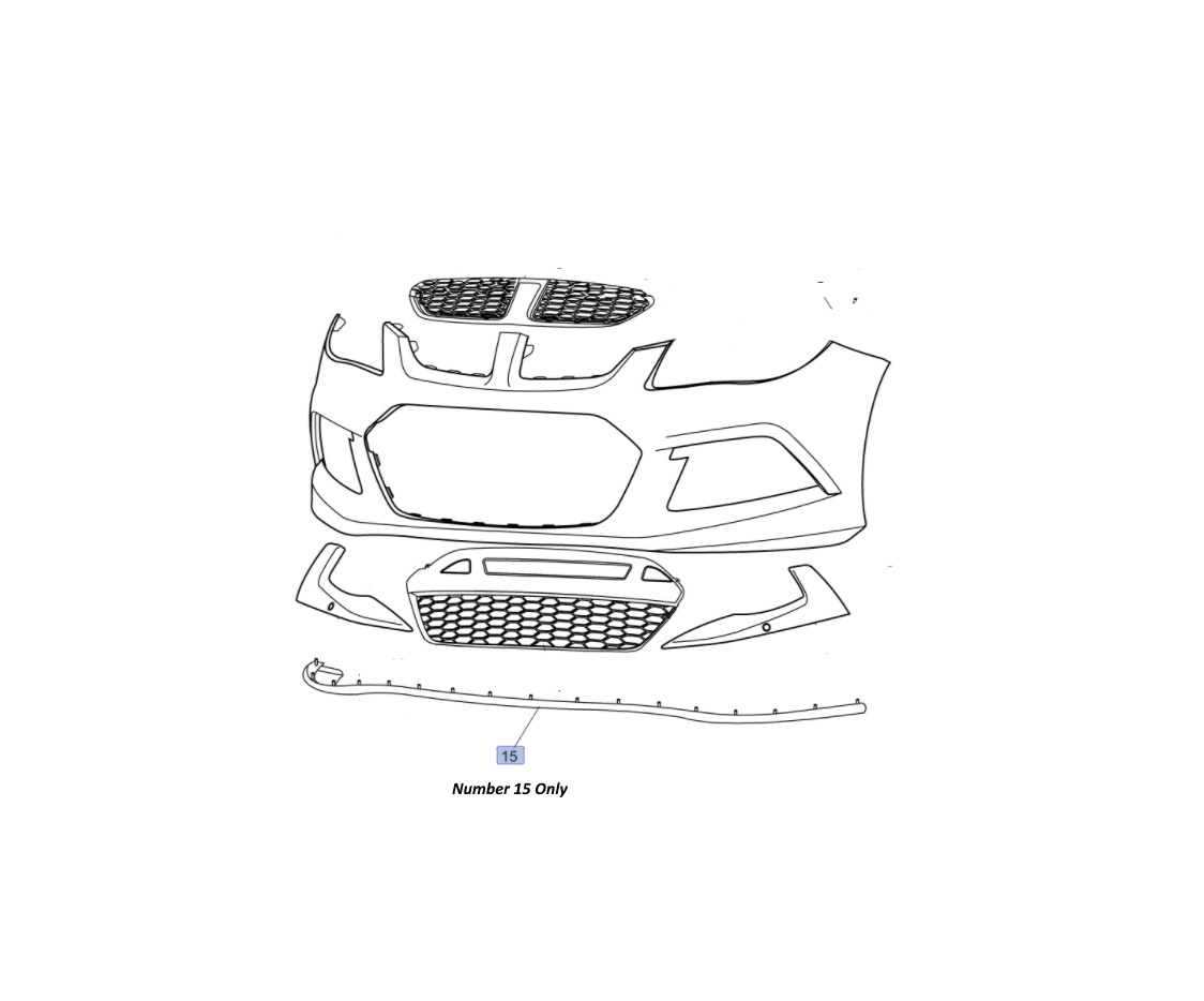 Genuine HSV Chin Lip Rubber Spoiler Lip Black for VF GenF & GenF2 Maloo Clubsport Senator Tourer 2013 > 2017 - Item 15 Only