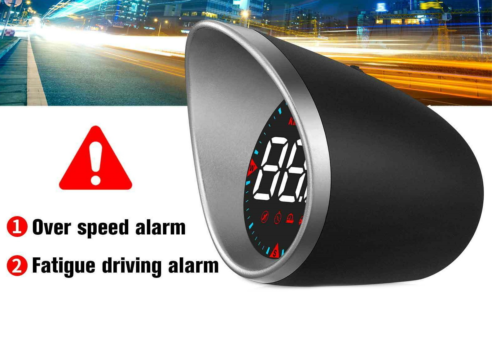 GPS Speedo HUD Universal Car Heads Up Display Speed Warning Alarm Speedometer For 12 or 24 Volt