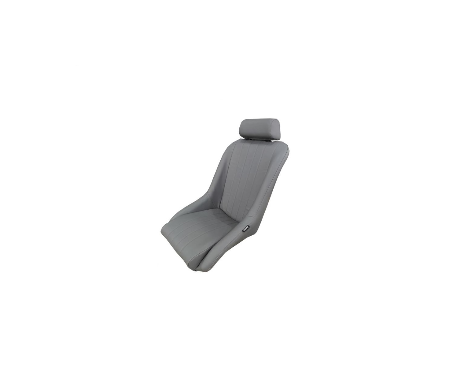Autotecnica Low Back PU Leather Bucket Seats Car Grey With Headrest Includes Universal Rails