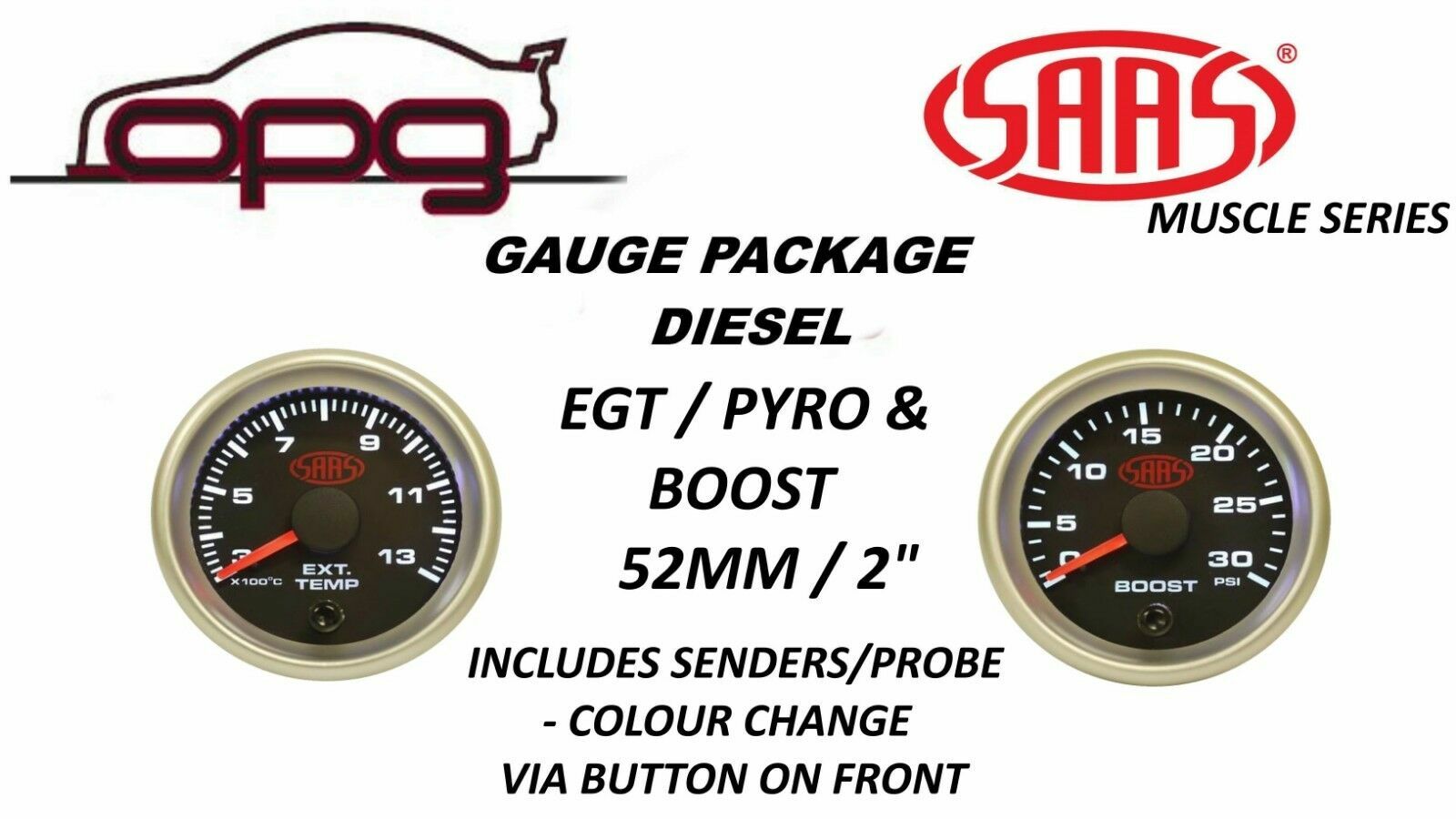 Genuine SAAS Gauge Dash Pod Turbo Diesel Boost EGT/Pyro for Nissan