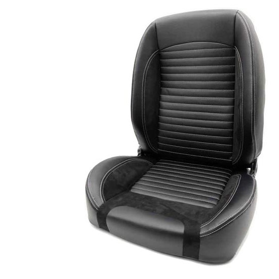 Classic Retro Style Low Back Bucket Seats Quick Tilt Lever PU Leather