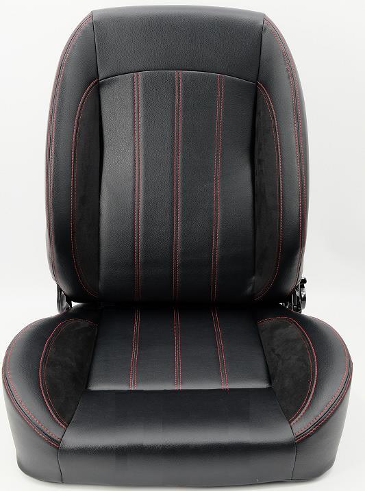 Classic Retro Style Low Back Bucket Seats Black Tilt Lever PU Leather