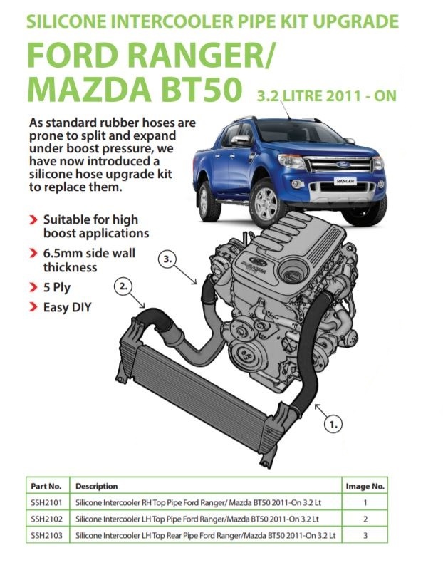Genuine SAAS SSH2101 SSH2102 SSH2103 (3 Hoses) Intercooler Silicone