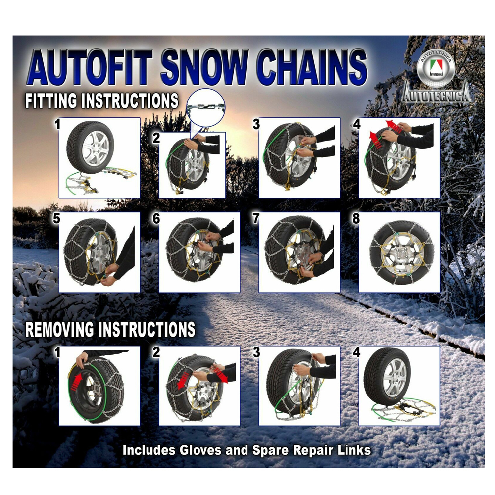 Autotecnica Snow Chain Kit for 4x4 4WD Range Rover Evoque 235/55 R19