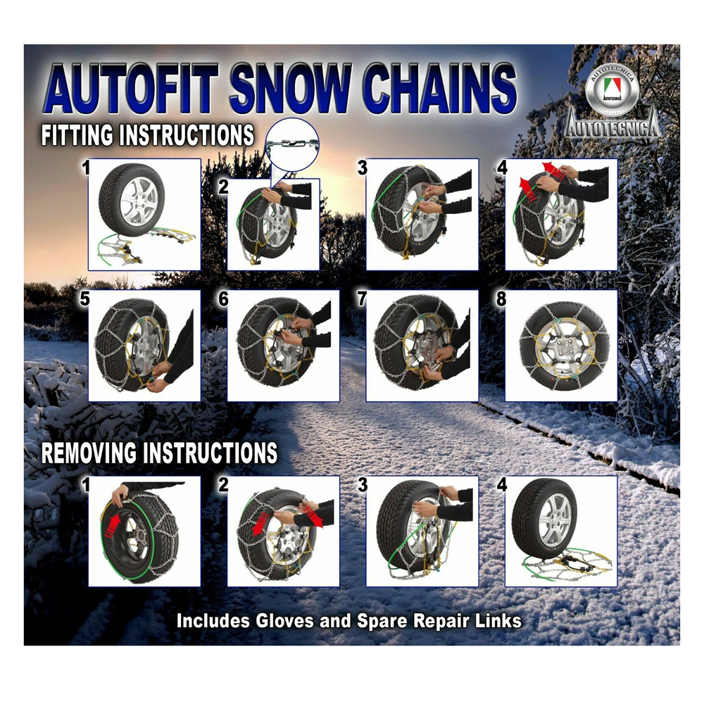 Autotecnica Snow Chain Kit for 4x4 4WD VW Touareg with 235/65 R17 Tyres