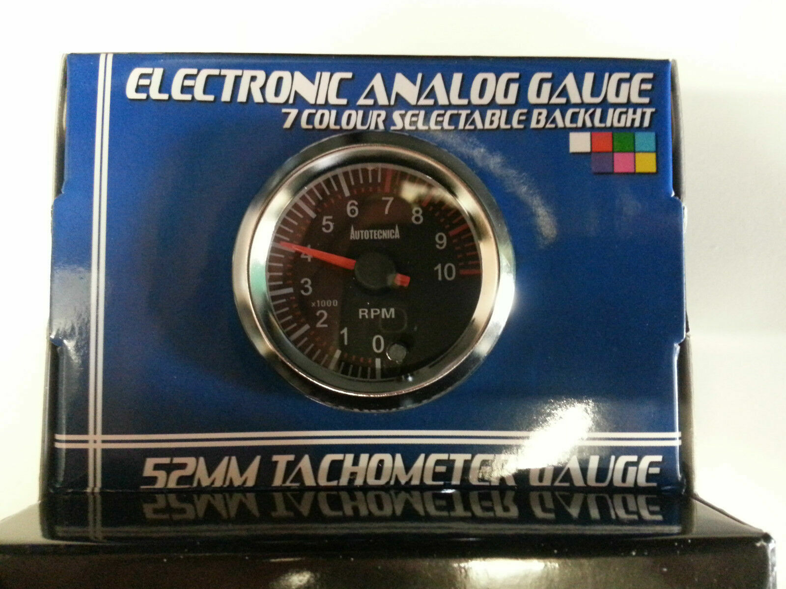 Autotecnica Performance Tachometer 52mm Analog Gauge Black Face 7 ...