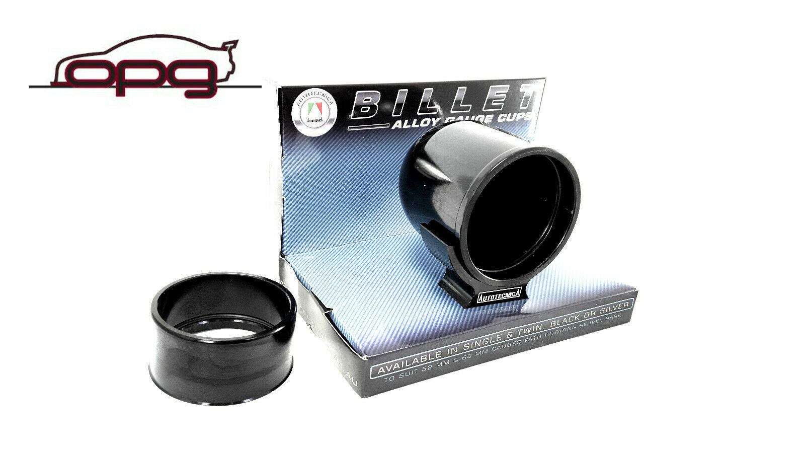 Autotecnica Gauge Dash Pod Single Billet Black Alloy for 52mm or 60mm Gauges Swivel Base