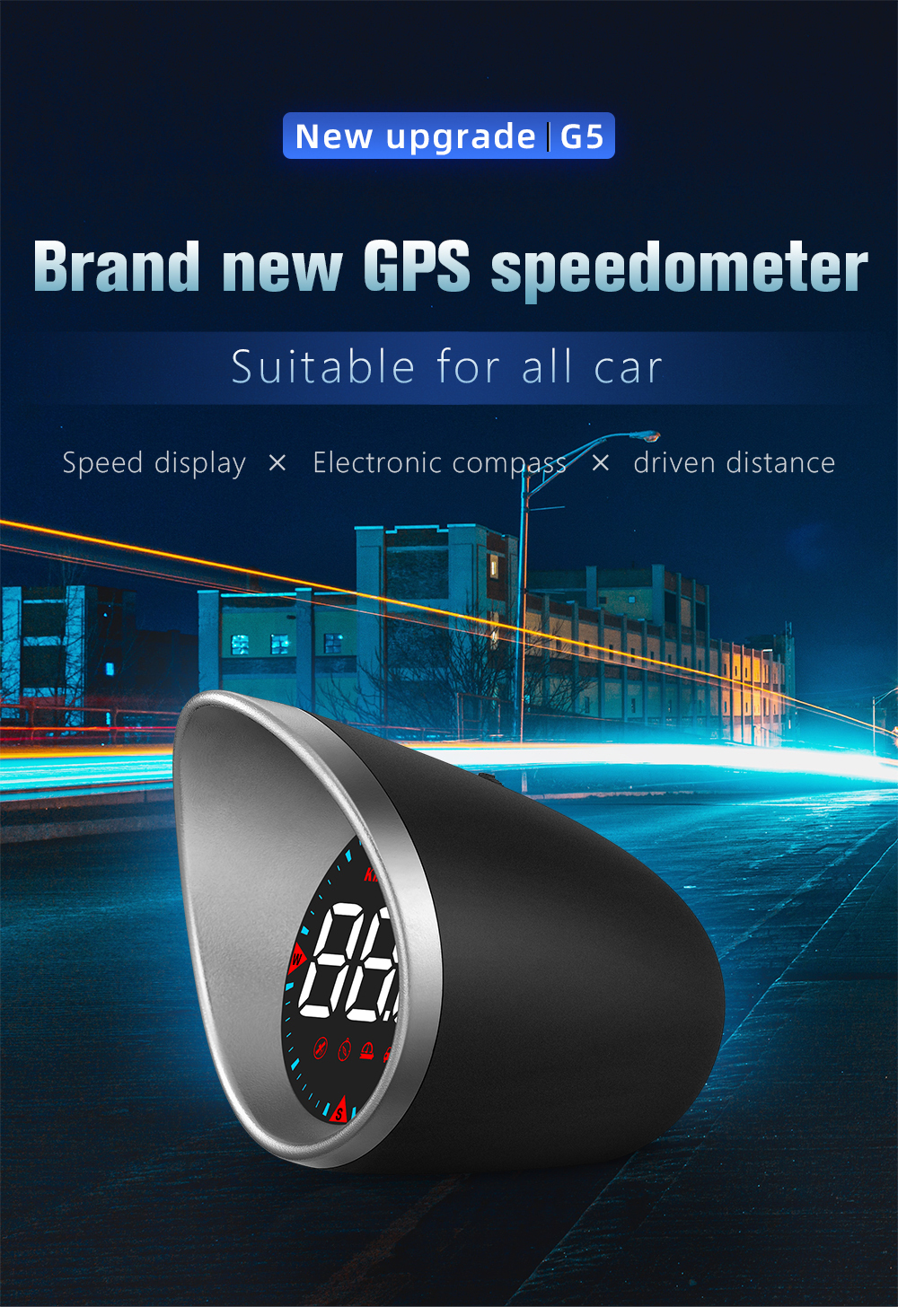 GPS Speedo HUD Universal Car Heads Up Display Speed Warning Alarm