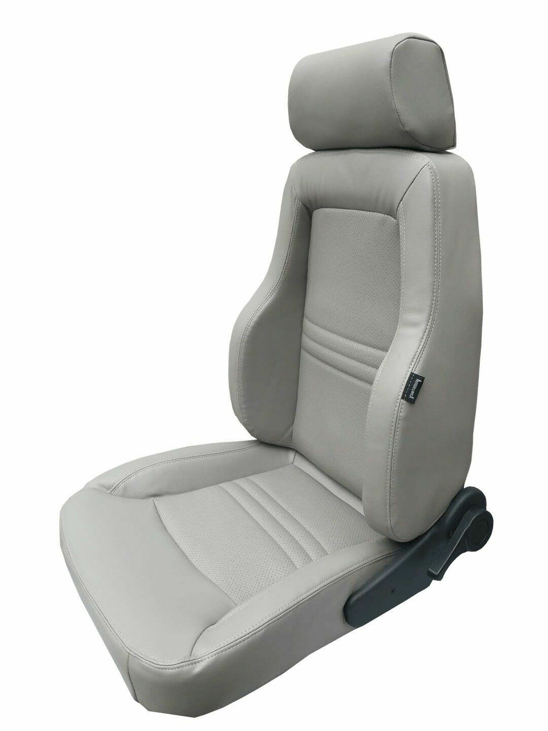 AUTOTECNICA Heated Sports Seats (Pair) PU Leather Grey & Adaptors for Landcruiser 100 Series