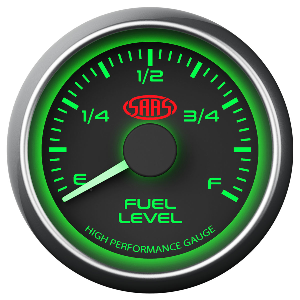 SAAS Fuel Level Gauge & Sender Unit 52mm/2" Black Muscle Series with