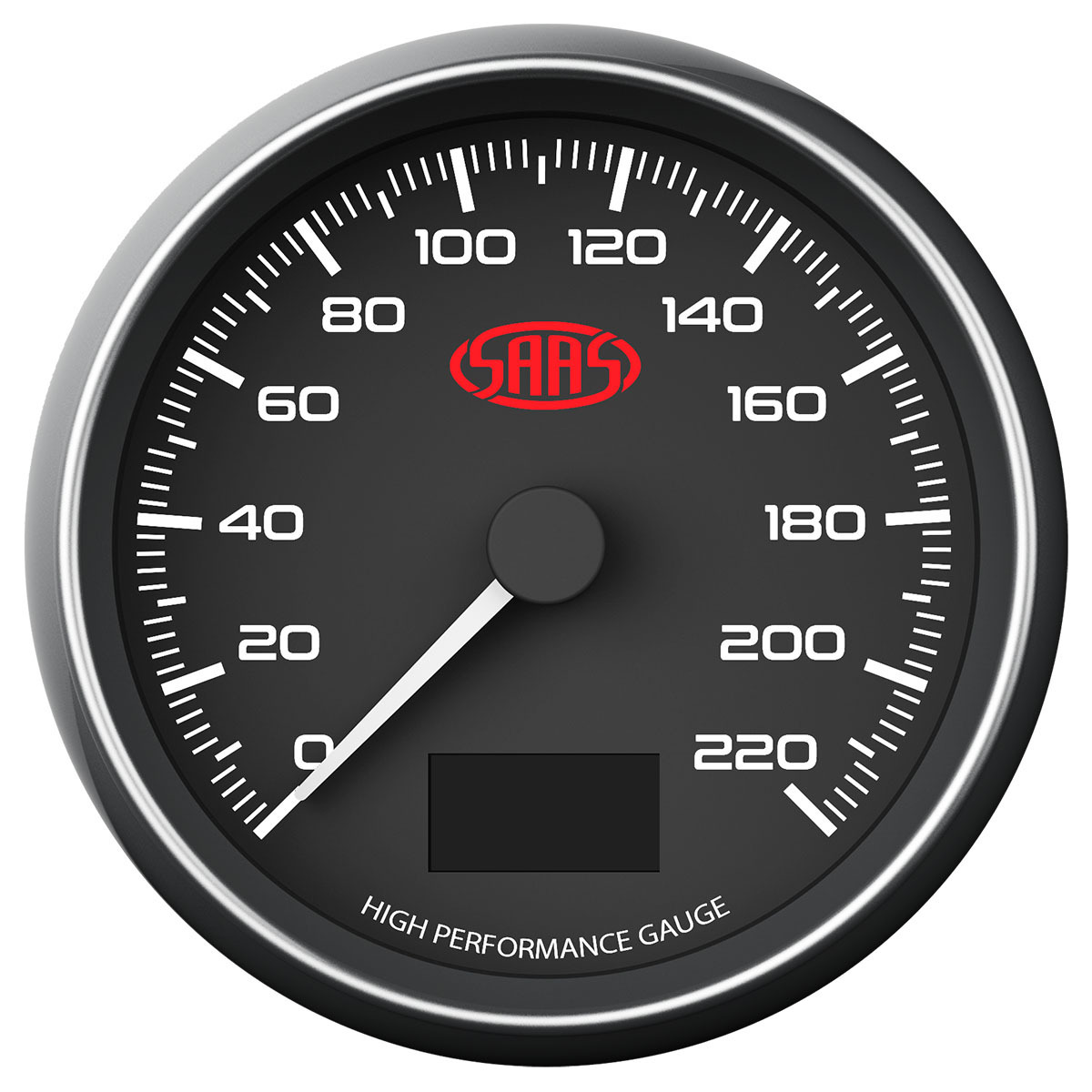 SAAS Speedometer Speedo 0220 Kph 3 1/2" 90mm in Dash Black Muscle