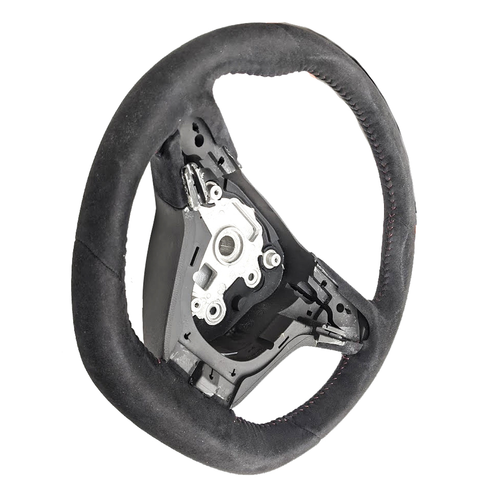 Genuine HSV Sports Flat Bottom Alcantara Red Stitch Steering Wheel