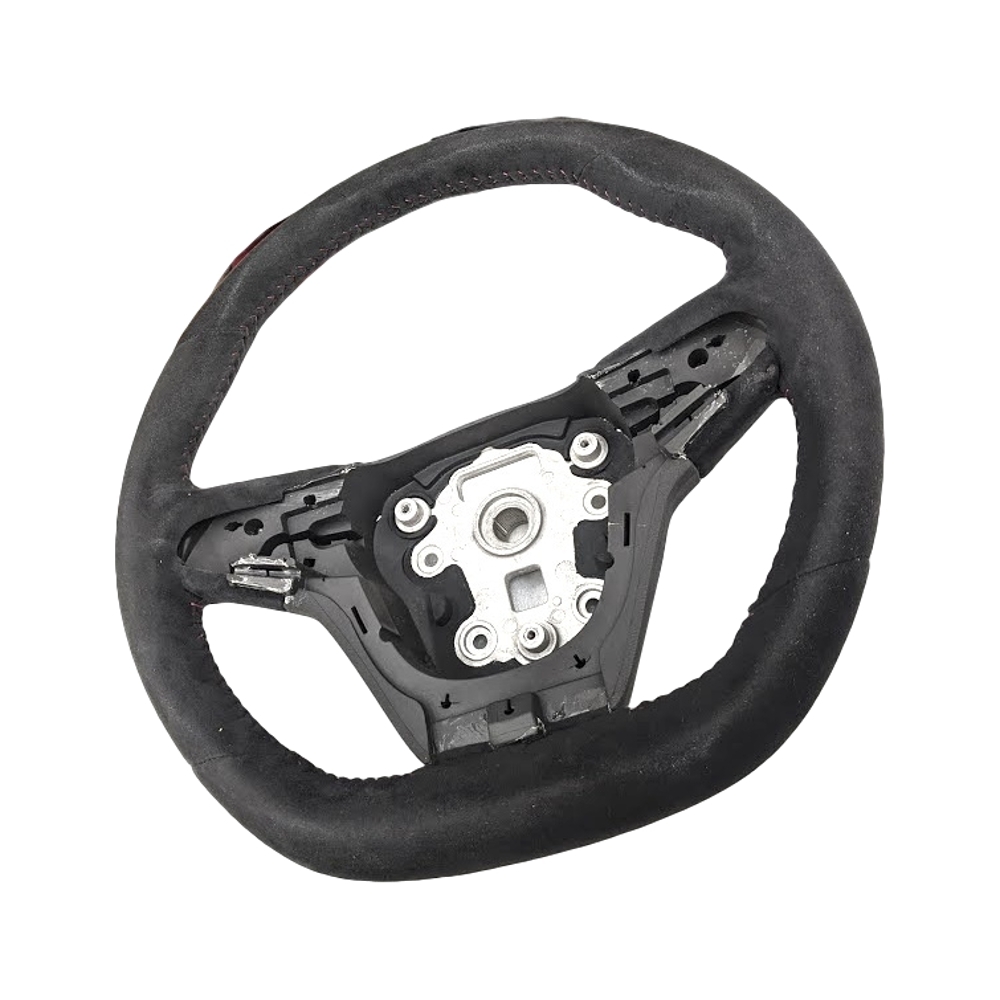 Genuine HSV Sports Flat Bottom Alcantara Red Stitch Steering Wheel