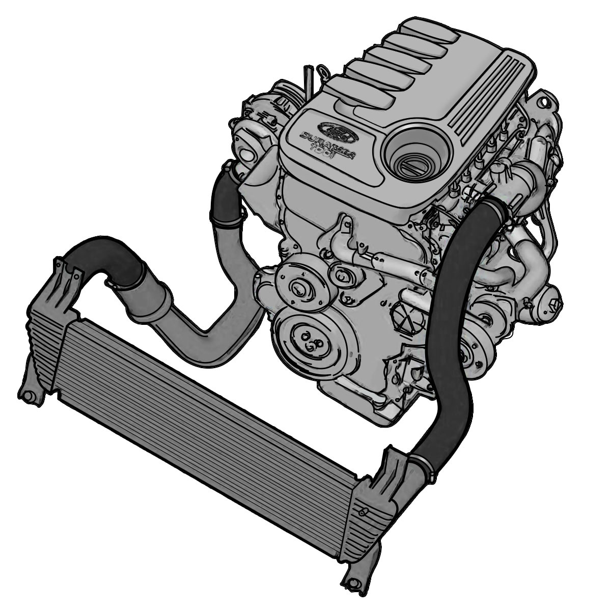 SAAS Intercooler Pipe Hose Kit for Ford Ranger PX & Mazda BT50 3.2L