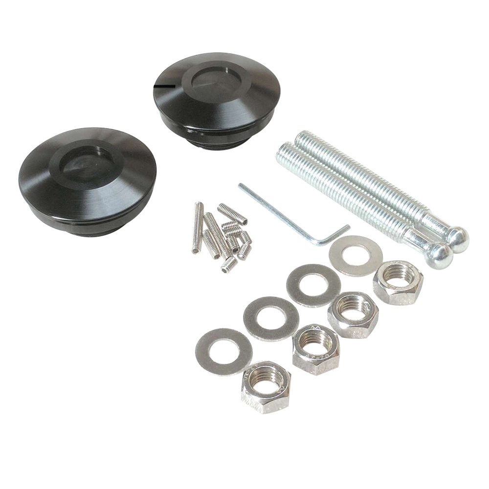 TFI Universal Racing Car Alloy Bonnet Hood Pin Lock Kit Black