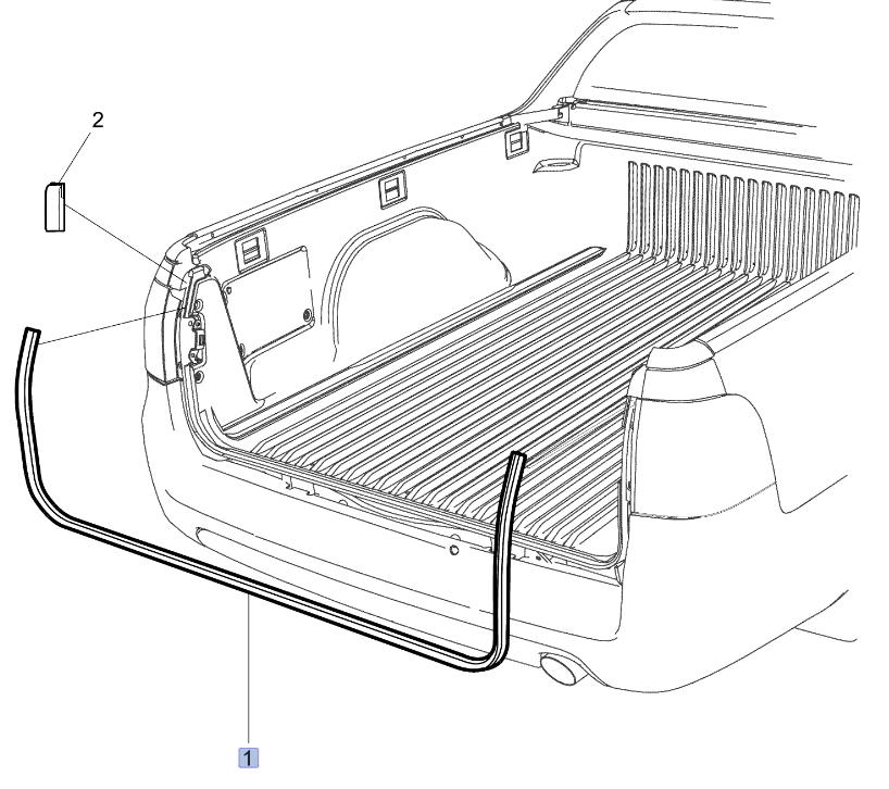 Genuine Holden / HSV Tailgate Rubber Seal "U" Shaped VF Ute (Used For Models With Genuine Hardlid) On Body