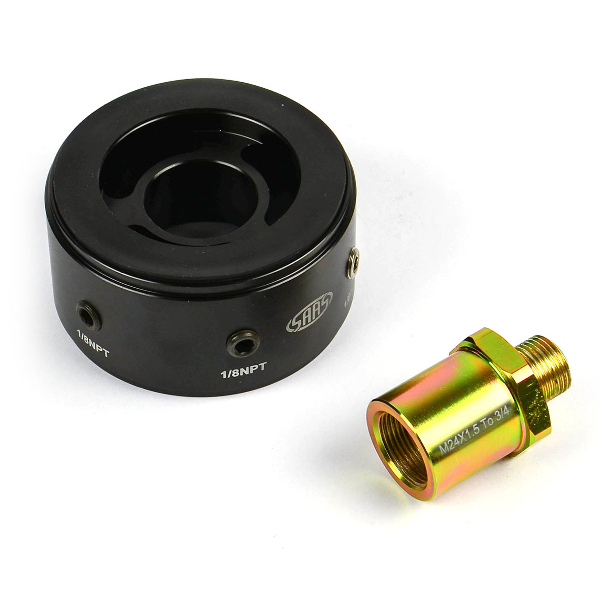 SAAS Oil Filter Sandwich Plate Kit SGAP6 M24 x 1.5 to 3/4 x 16 - Converts to the widely available Z9 style 3/4-16 thread oil filter