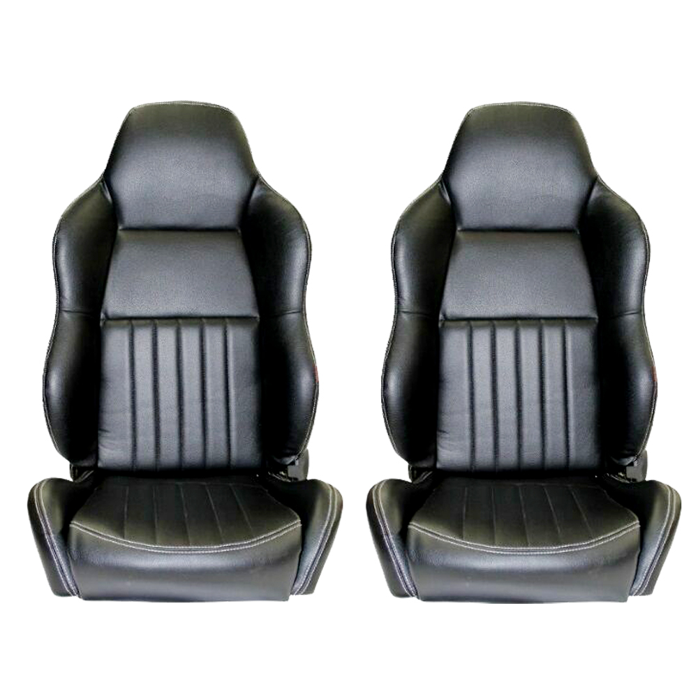 Classic High Back Pu Leather Bucket Seats Car Reclinable Black For Toyota Celica - Toyota Celica Leather Seat Covers