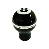 GEARSHIFT KNOB BILLET BILLIARD 8 BALL BLACK MANUAL MULTI-FIT / UNIVERSAL 7.5CM