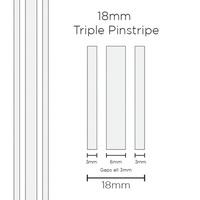 Genuine SAAS Pinstripe Triple White 18mm x 10mt