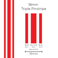 Genuine SAAS Pinstripe Triple Red 18mm x 10mt