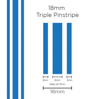 Genuine SAAS Pinstripe Triple Medium Blue 18mm x 10mt