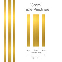 Genuine SAAS Pinstripe Triple Gold 18mm x 10mt