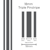 Genuine SAAS Pinstripe Triple Charcoal 18mm x 10mt