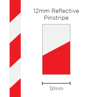 Genuine SAAS Pinstripe Reflective Red/White 12mm x 1mt