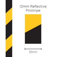 Genuine SAAS Pinstripe Reflective Black/Yellow 12mm x 1mt