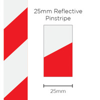 Genuine SAAS Pinstripe Reflective Red/White 25mm x 1mt